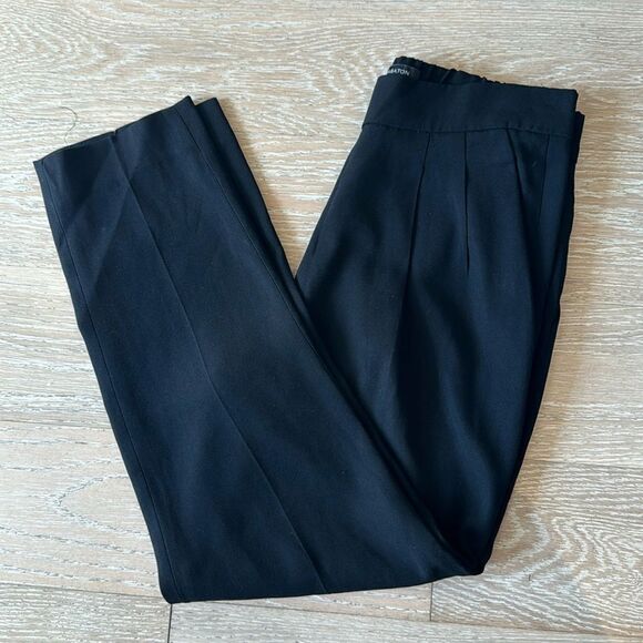 Babaton Cohen Pleated Dress Pant Pull-On Ankle 24" Black Sz0 - Picture 1 of 11